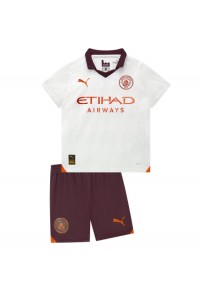 Manchester City Babytruitje Uit tenue Kind 2023-24 Korte Mouw (+ Korte broeken)